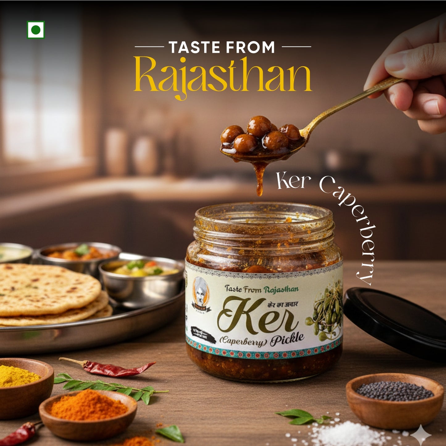 Papa’s Pickle – Authentic Rajasthani Ker (Caperberry) Pickle (300g)