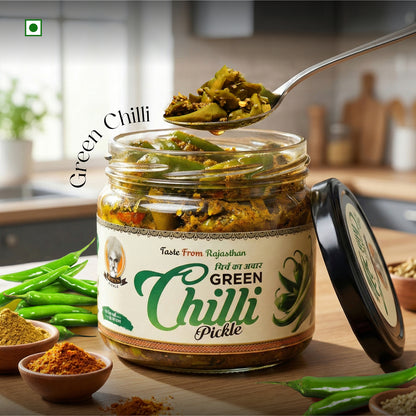 Papa’s Pickle – Authentic Rajasthani Green Chilli Pickle