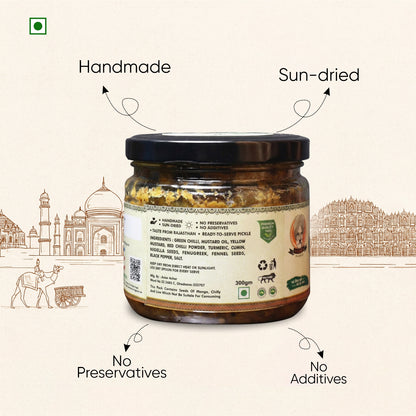 Papa’s Pickle – Authentic Rajasthani Green Chilli Pickle