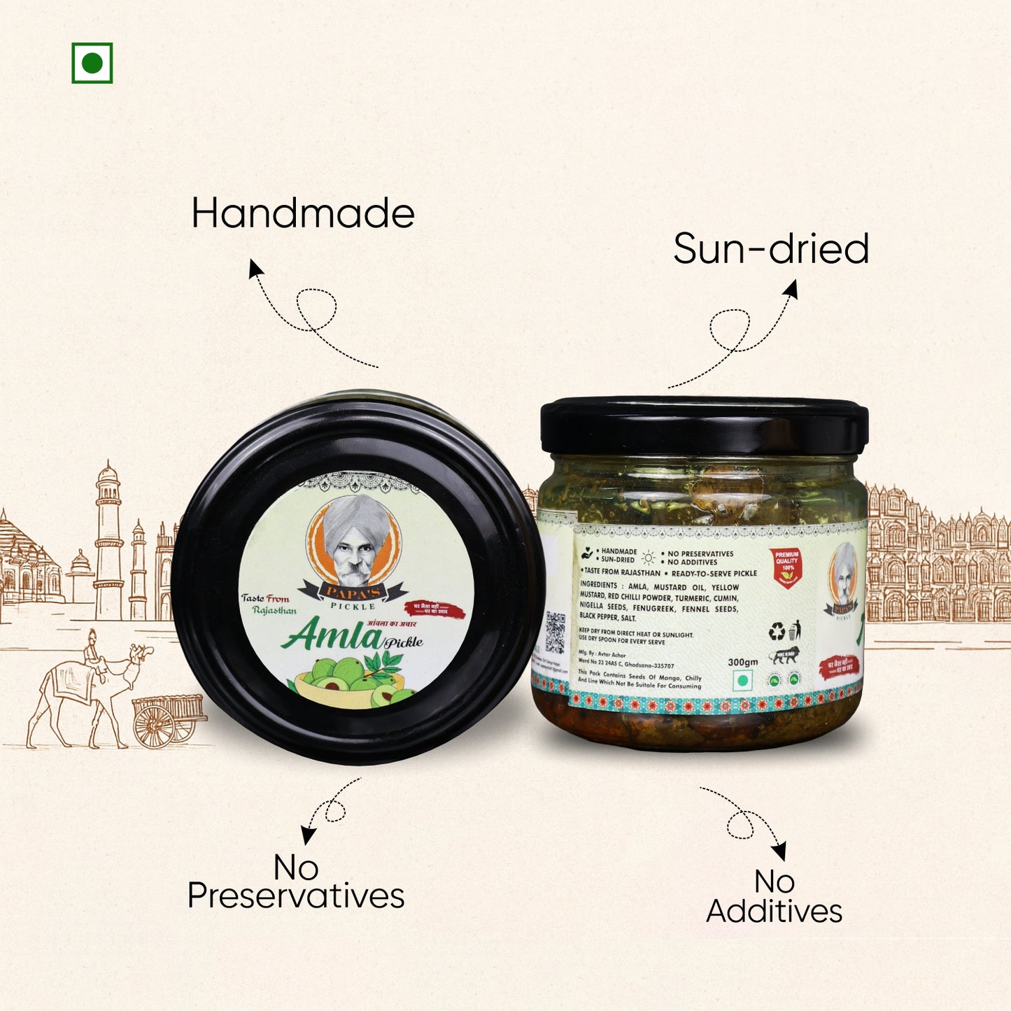 Papa’s Pickle – Authentic Rajasthani Amla Pickle (300g)